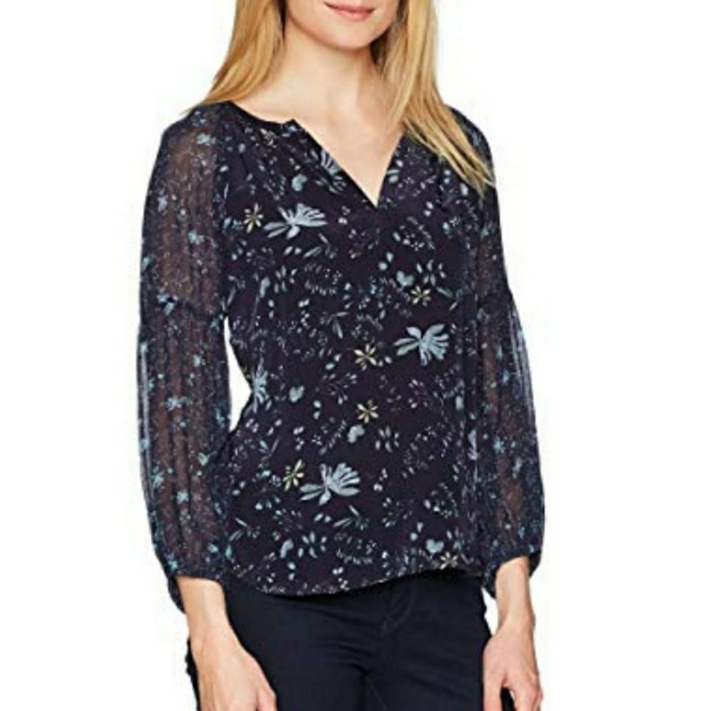 Velvet by graham and spencer navy viscose blouse